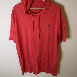 Red polo tshirt hoodie size xl